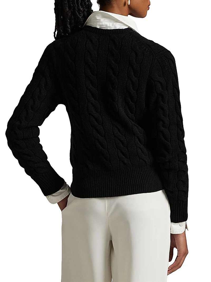 Wool-Cashmere Cable-Knit Cardigan