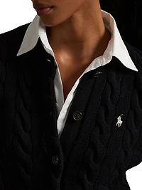 Wool-Cashmere Cable-Knit Cardigan