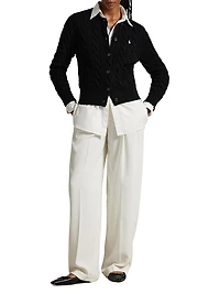 Wool-Cashmere Cable-Knit Cardigan