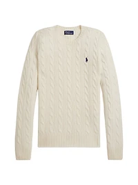Cable-Knit Wool-Cashmere Crewneck Sweater