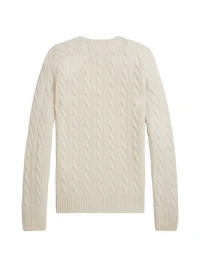 Cable-Knit Wool-Cashmere Crewneck Sweater