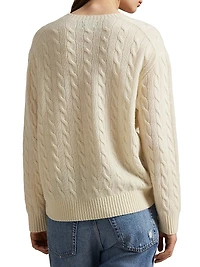 Cable-Knit Wool-Cashmere Crewneck Sweater