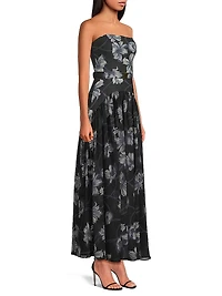 Carmel Floral Strapless Maxi Dress