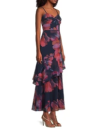 Jamila Floral Chiffon Ruffled Maxi Dress