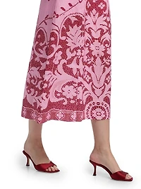 Le Fleur Harper Printed Strapless Midi-Dress