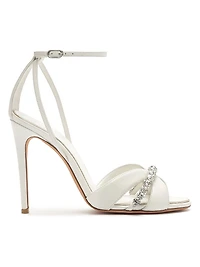 Georgina Crystal Bridal 100MM Leather Sandals