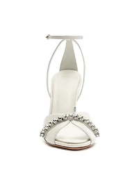 Georgina Crystal Bridal 100MM Leather Sandals