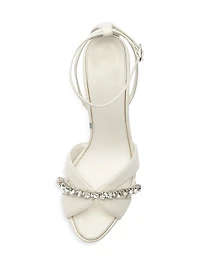 Georgina Crystal Bridal 100MM Leather Sandals