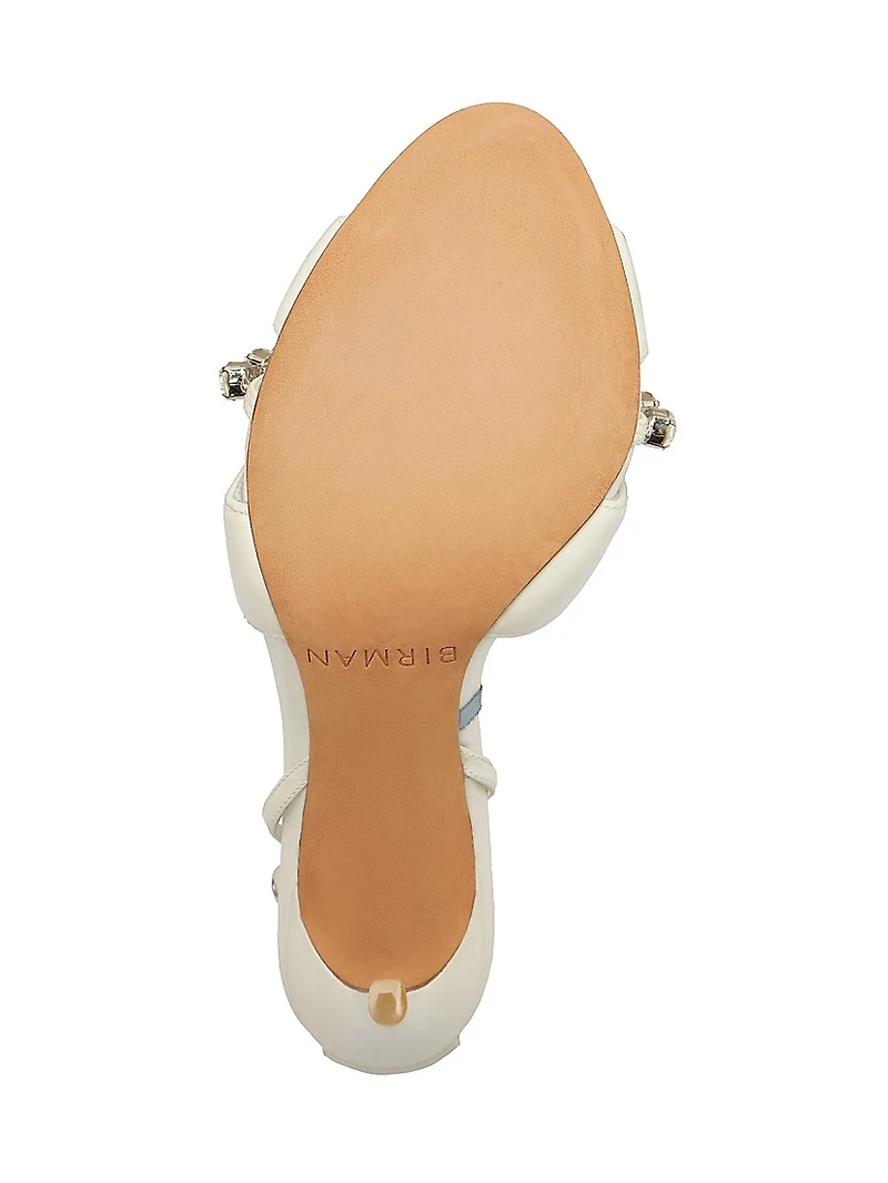 Georgina Crystal Bridal 100MM Leather Sandals
