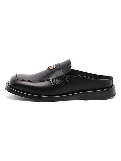 Leather Open Back Penny Loafers