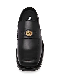 Leather Open Back Penny Loafers
