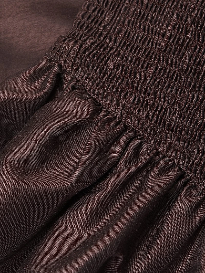 Trevy Cap-Sleeve Smocked Midi-Dress