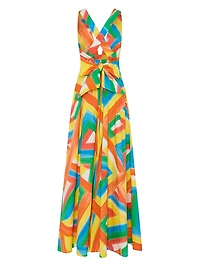 Catarina Multi Stripe Poplin Maxi Dress