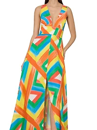 Catarina Multi Stripe Poplin Maxi Dress