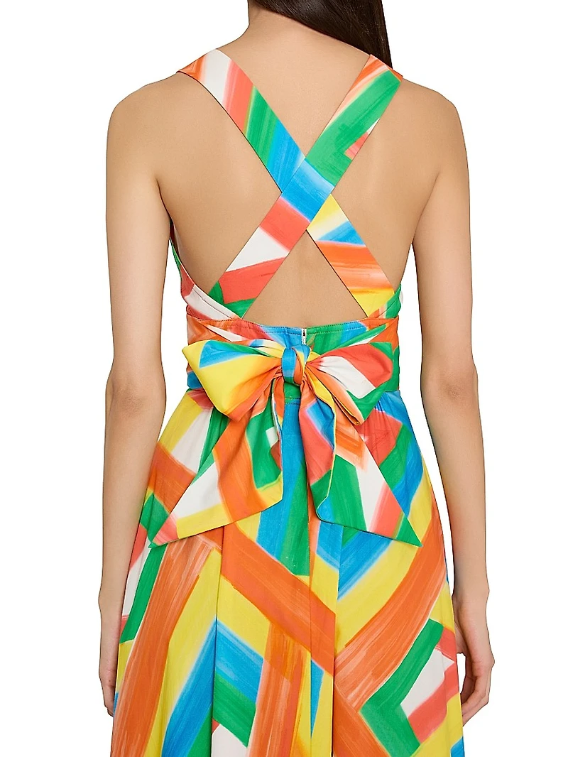 Catarina Multi Stripe Poplin Maxi Dress