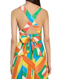 Catarina Multi Stripe Poplin Maxi Dress