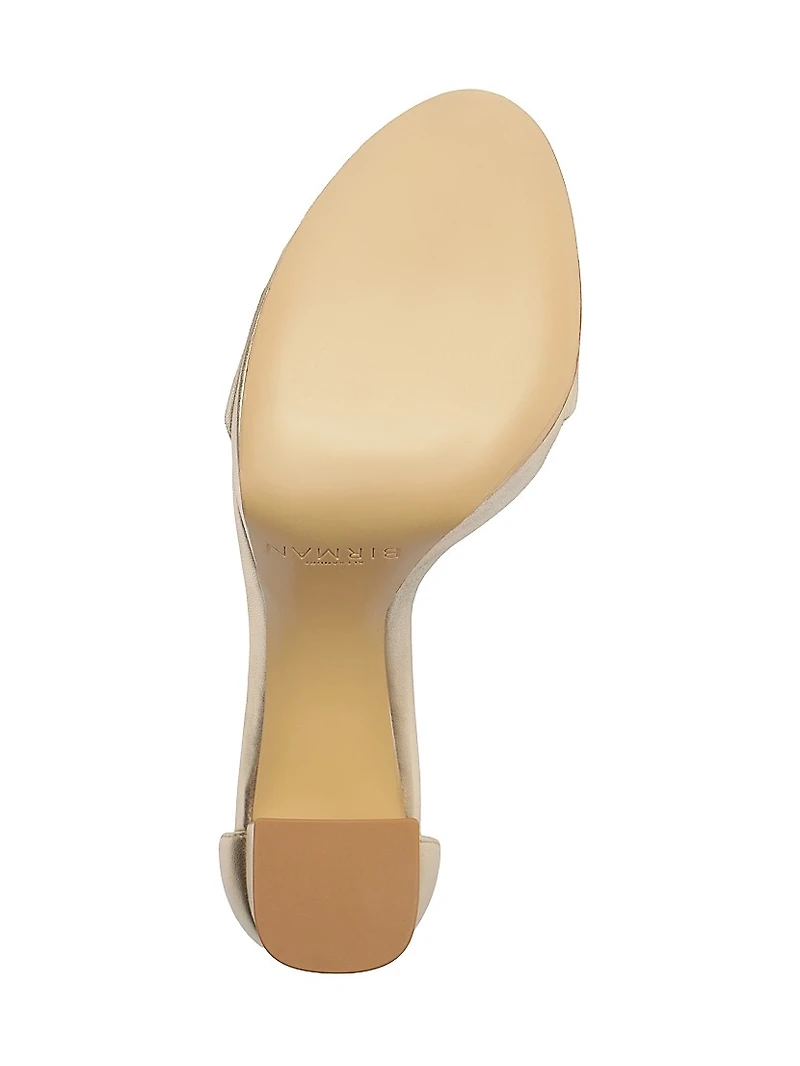 Mabeleh 110MM Bow Metallic Leather Platform Sandals