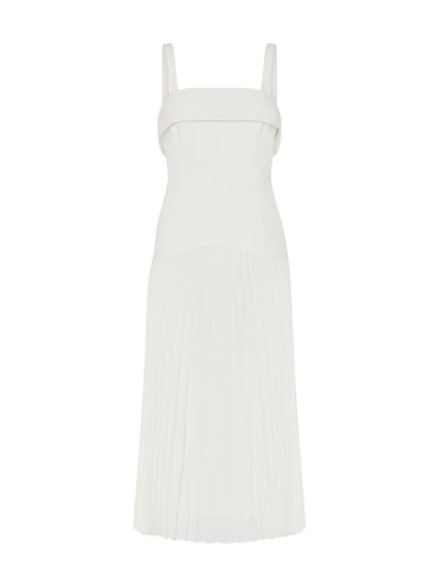 Nala Poplin Pleated Combo Midi-Dress