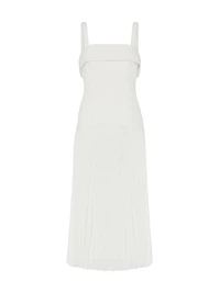 Nala Poplin Pleated Combo Midi-Dress
