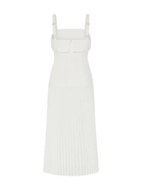 Nala Poplin Pleated Combo Midi-Dress