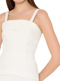 Nala Poplin Pleated Combo Midi-Dress