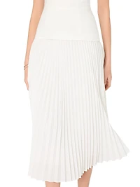 Nala Poplin Pleated Combo Midi-Dress