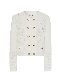 Bubble Pointelle-Knit Cardigan