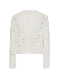 Bubble Pointelle-Knit Cardigan