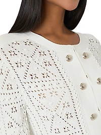 Bubble Pointelle-Knit Cardigan