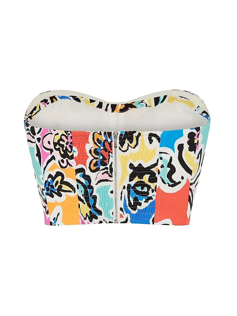 Neha Rainbow Oasis Poplin Bustier Top