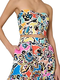 Neha Rainbow Oasis Poplin Bustier Top