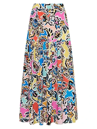 Novi Rainbow Oasis Poplin Maxi Skirt