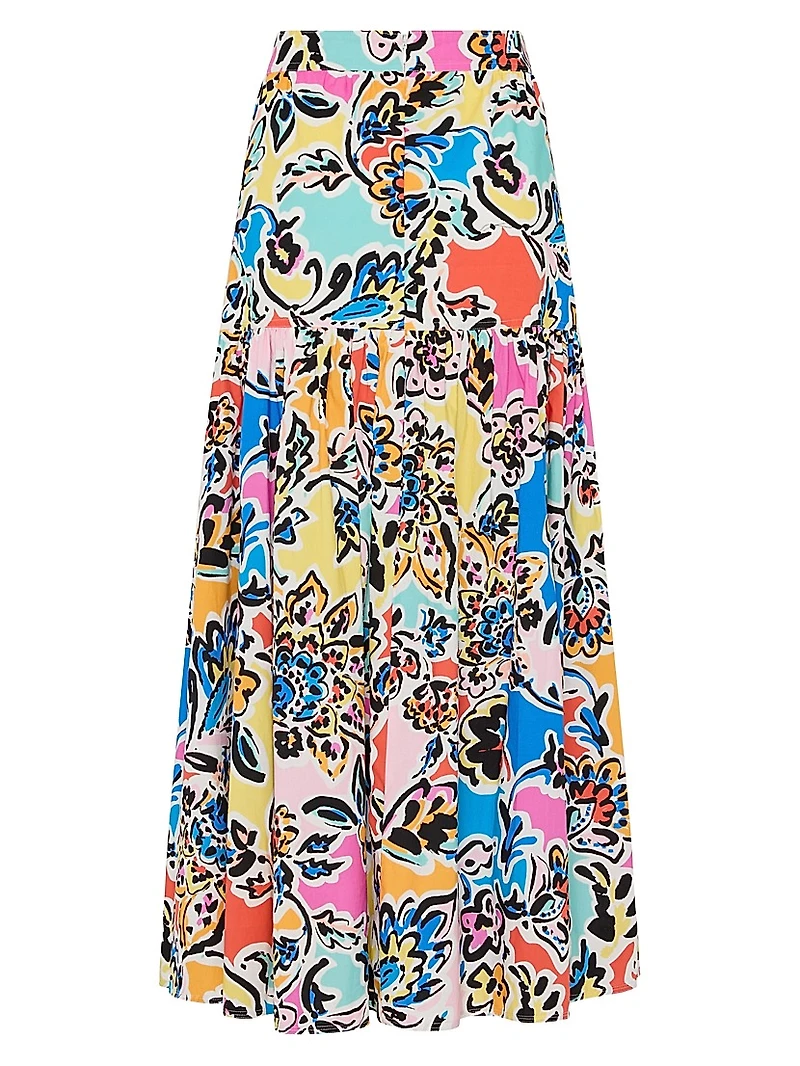 Novi Rainbow Oasis Poplin Maxi Skirt