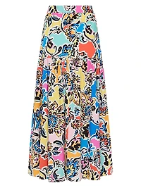 Novi Rainbow Oasis Poplin Maxi Skirt