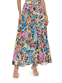 Novi Rainbow Oasis Poplin Maxi Skirt