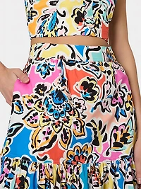 Novi Rainbow Oasis Poplin Maxi Skirt