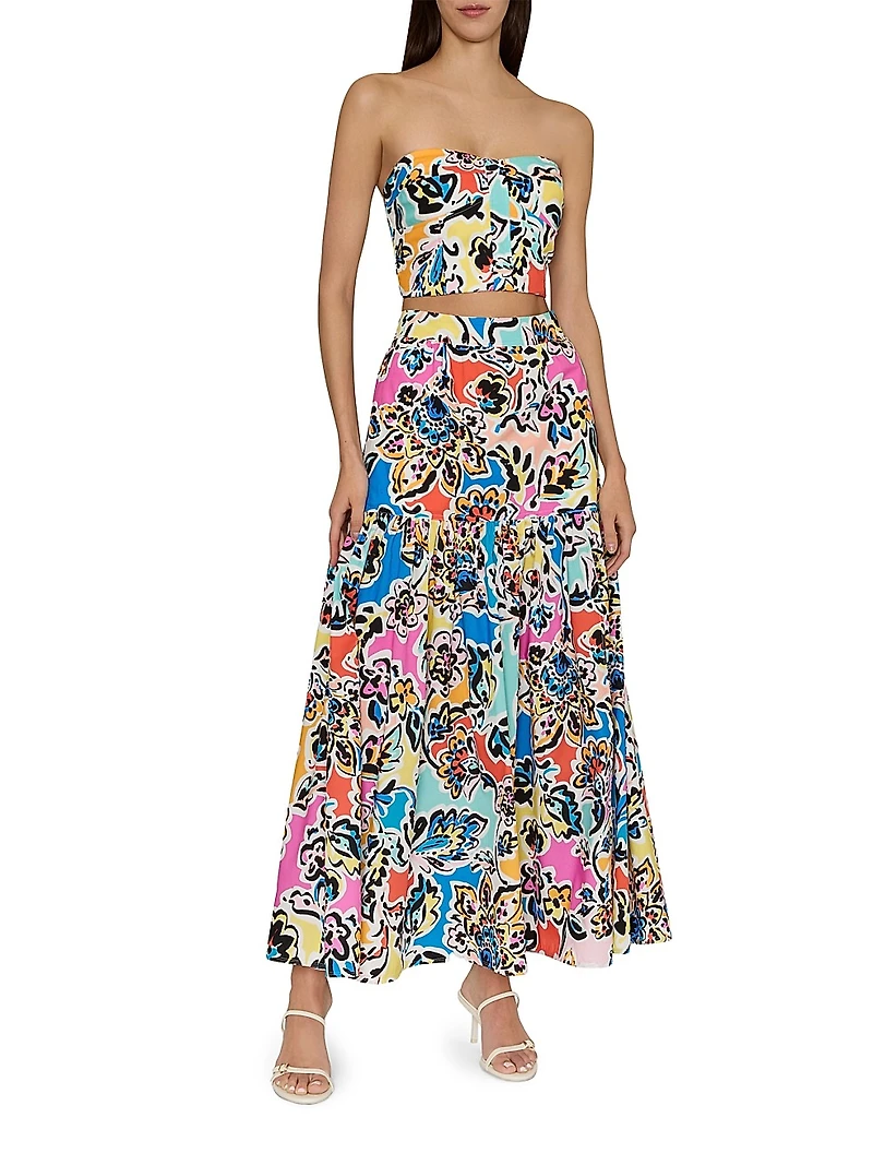 Novi Rainbow Oasis Poplin Maxi Skirt