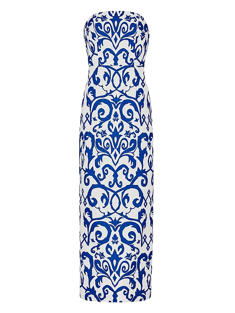 Orion Scroll Embroidered Midi-Dress