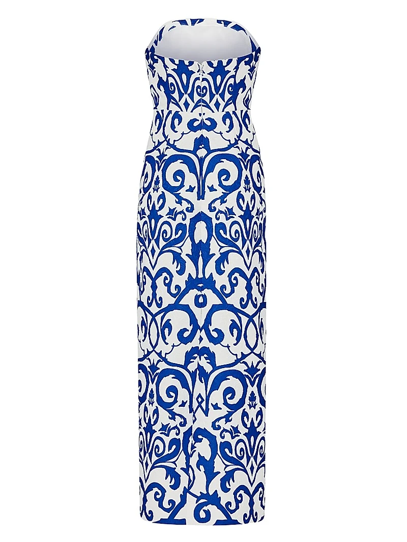 Orion Scroll Embroidered Midi-Dress