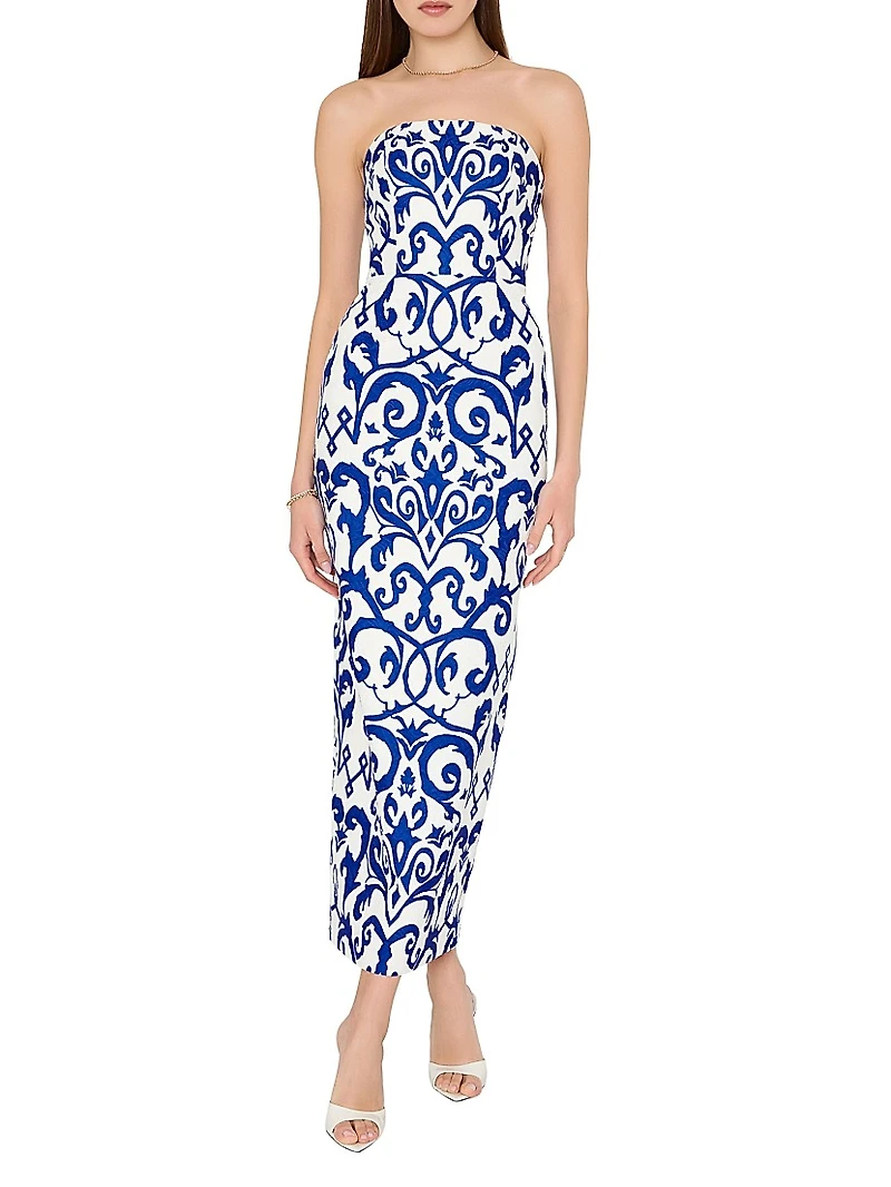 Orion Scroll Embroidered Midi-Dress
