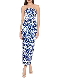 Orion Scroll Embroidered Midi-Dress