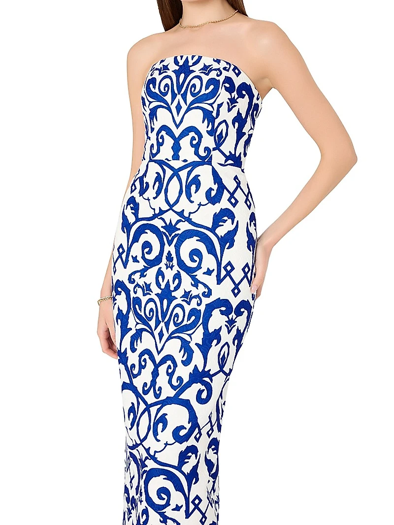 Orion Scroll Embroidered Midi-Dress