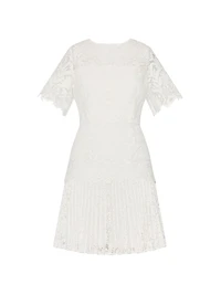 Nikoletta Mixed Laces Pleated Minidress