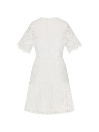 Nikoletta Mixed Laces Pleated Minidress