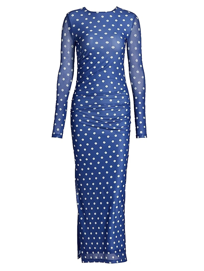 Le Fleur Ezli Polka-Dot Maxi Dress