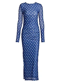 Le Fleur Ezli Polka-Dot Maxi Dress