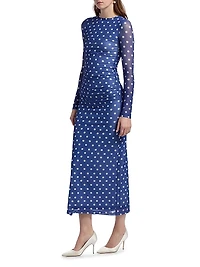 Le Fleur Ezli Polka-Dot Maxi Dress