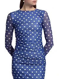 Le Fleur Ezli Polka-Dot Maxi Dress