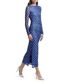 Le Fleur Ezli Polka-Dot Maxi Dress