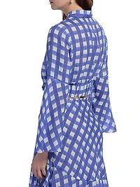 Le Fleur Maisie Checked Crop Blouse
